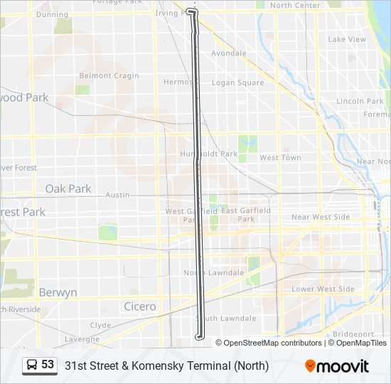 53 bus Line Map