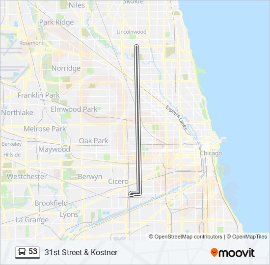 53 bus Line Map