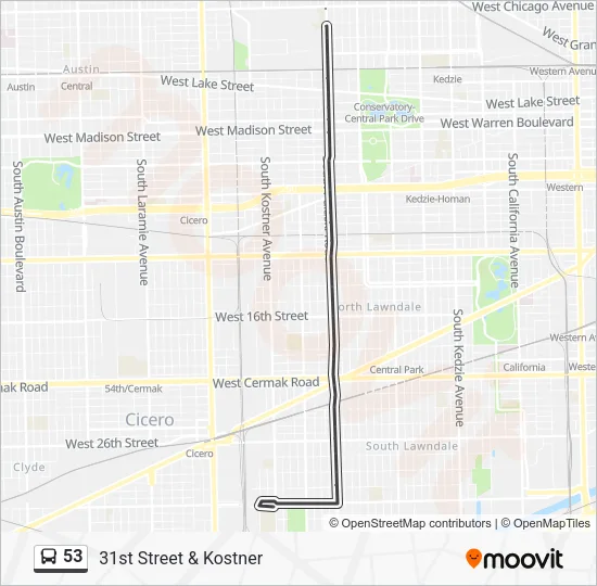 53 Bus Line Map