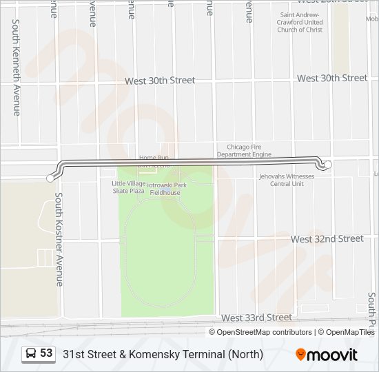 53 Bus Line Map