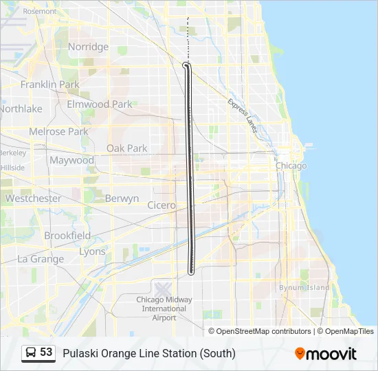 53 Bus Line Map