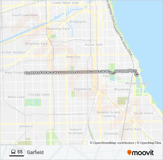 55 Bus Line Map