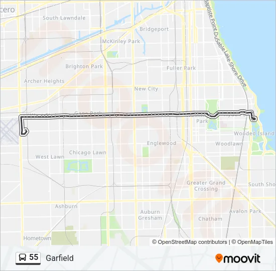 55 Bus Line Map