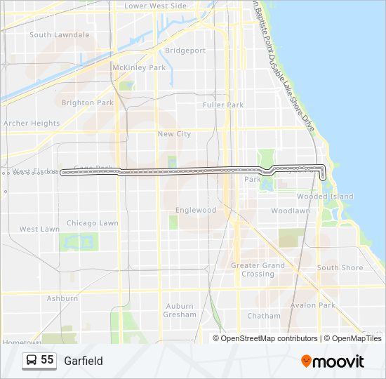55 Bus Line Map