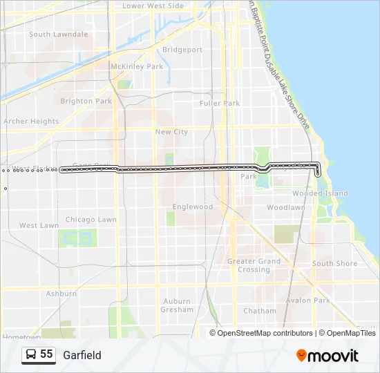 55 Bus Line Map