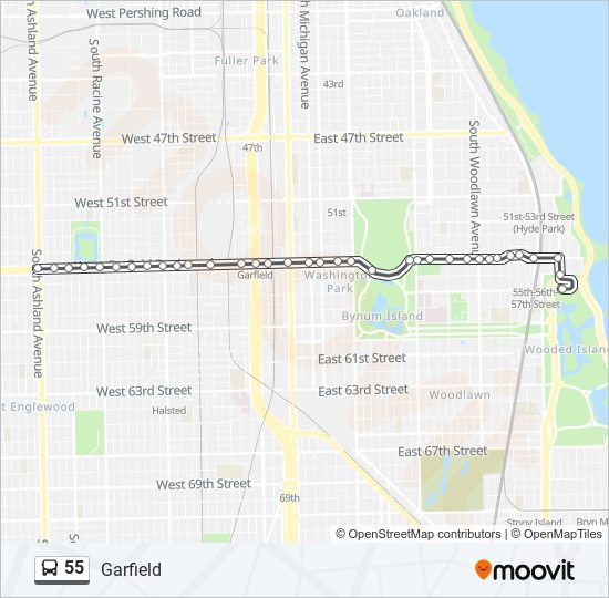 Mapa de 55 de autobús