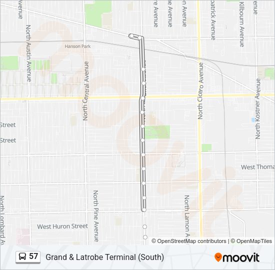 57 Bus Line Map