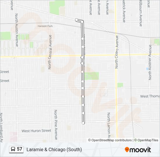 57 Bus Line Map