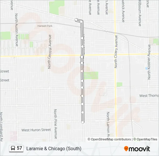 57 Bus Line Map
