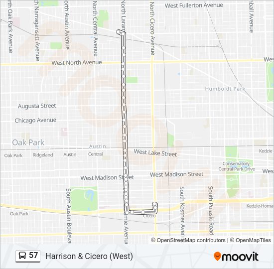 57 Bus Line Map