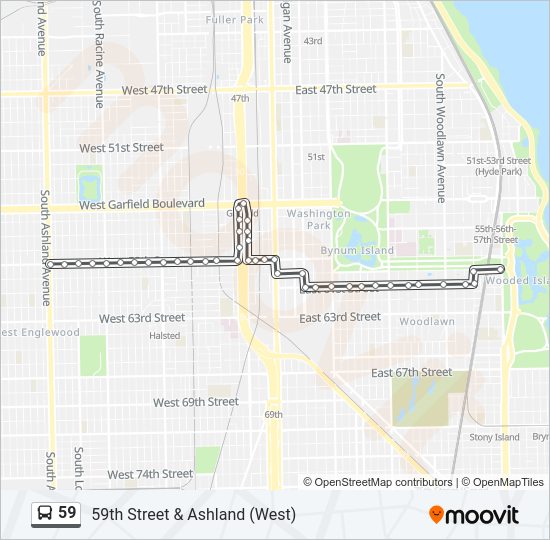 59 bus Line Map