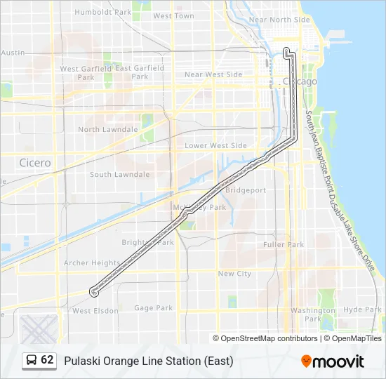 62 Bus Line Map