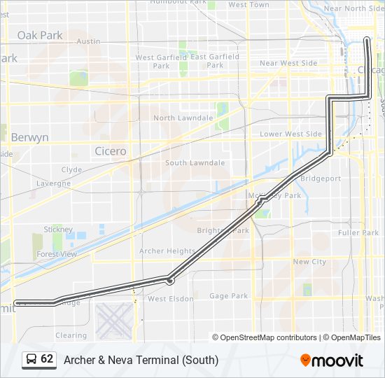 62 bus Line Map