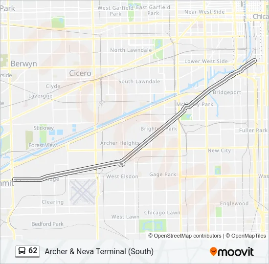 62 Bus Line Map