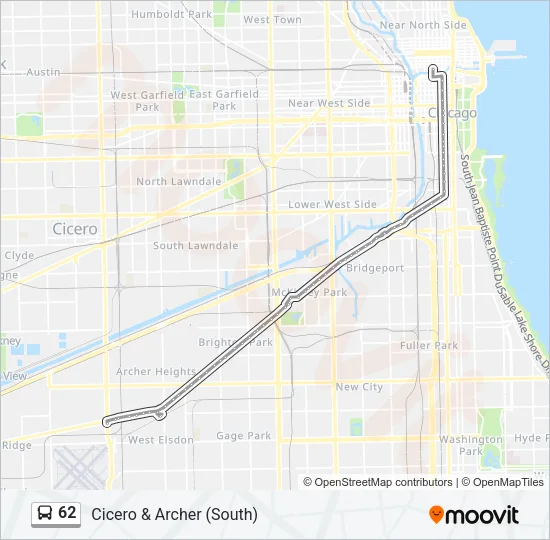 62 Bus Line Map