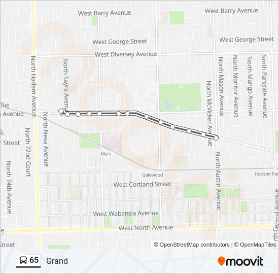 65 bus Line Map