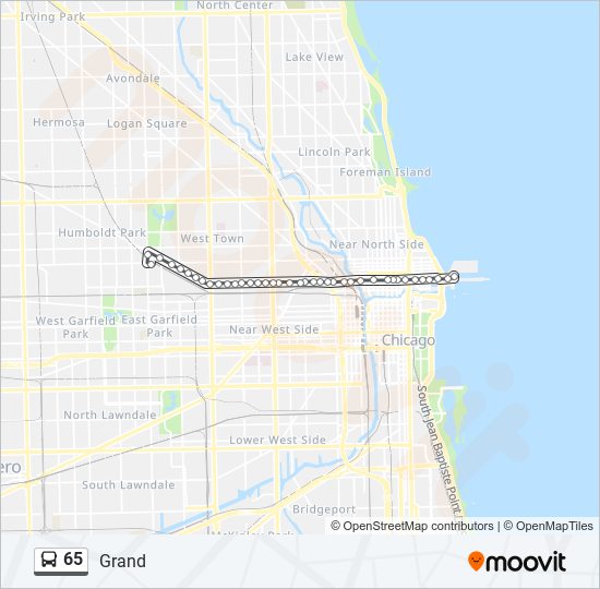 65 bus Line Map