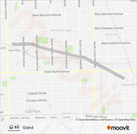 65 Bus Line Map