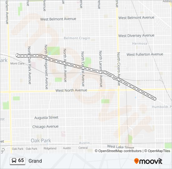 65 Bus Line Map