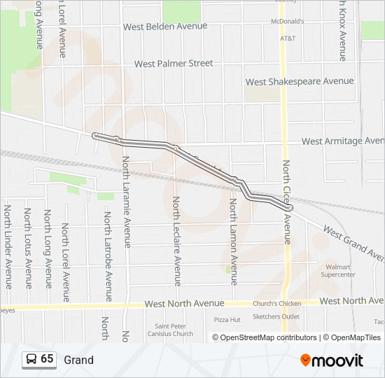 65 Bus Line Map