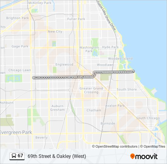 67 Route: Schedules, Stops & Maps - 69th Street & Oakley (West) (Updated)