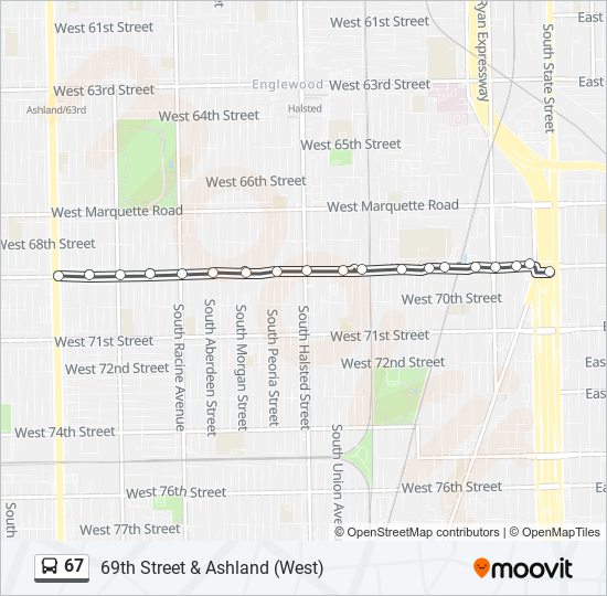 67 bus Line Map