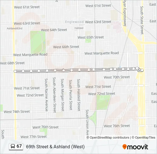 67 Bus Line Map