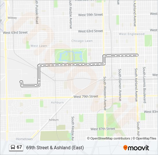 67 Bus Line Map