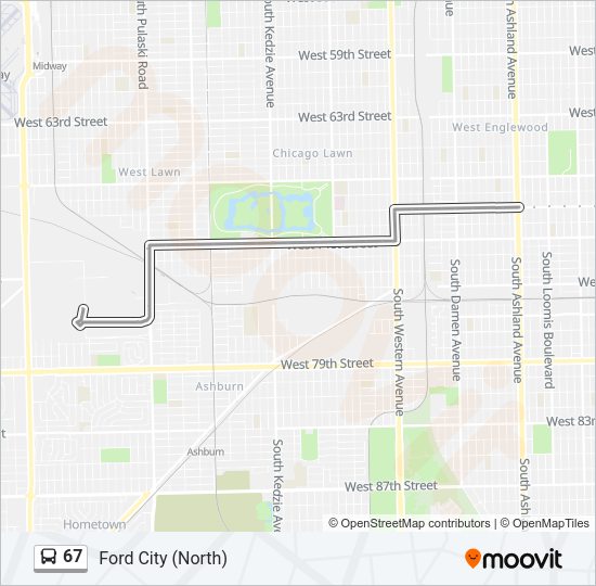 67 Bus Line Map