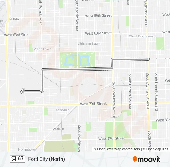 67 Bus Line Map