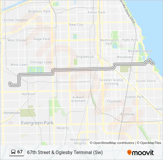 67 Bus Line Map