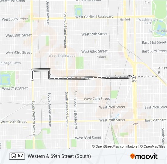 67 bus Line Map