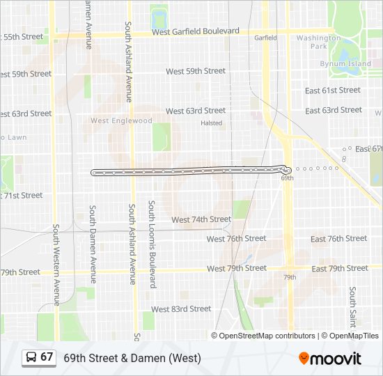 67 Bus Line Map