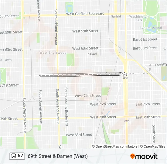 67 Bus Line Map