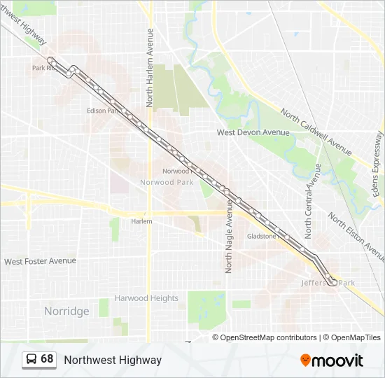 68 Bus Line Map