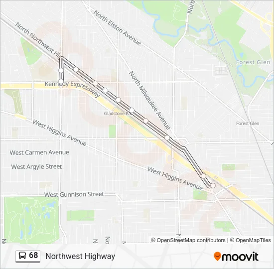 68 Bus Line Map