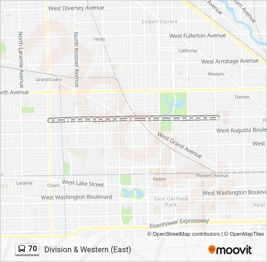 70 Bus Line Map