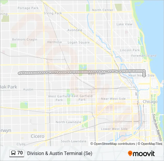 70 Bus Line Map