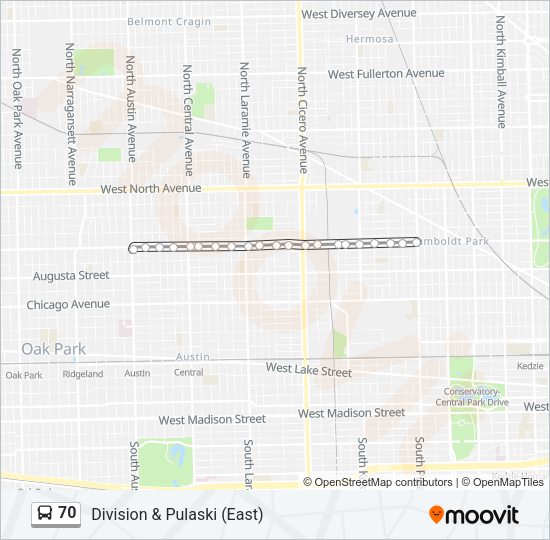 70 Bus Line Map