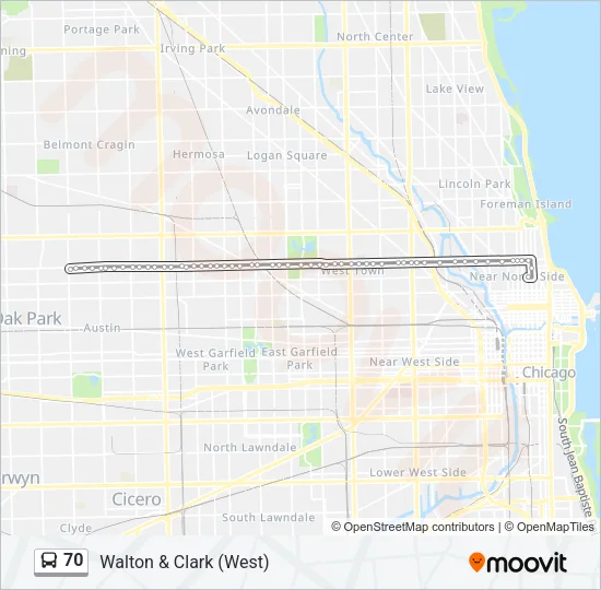 70 Bus Line Map