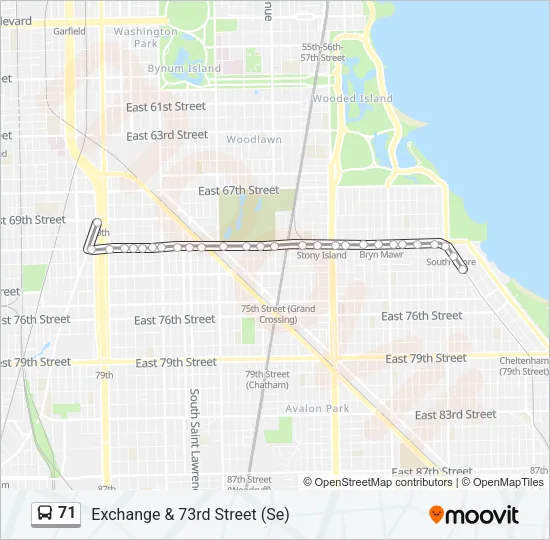 71 Bus Line Map