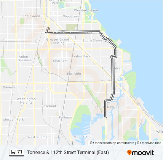 71 bus Line Map