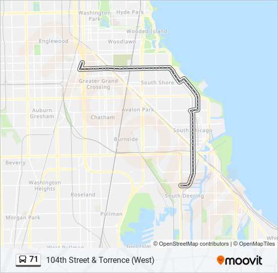 71 bus Line Map