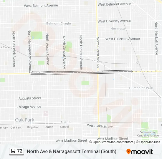 72 Bus Line Map
