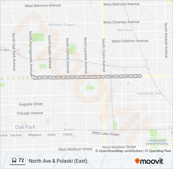 72 Bus Line Map