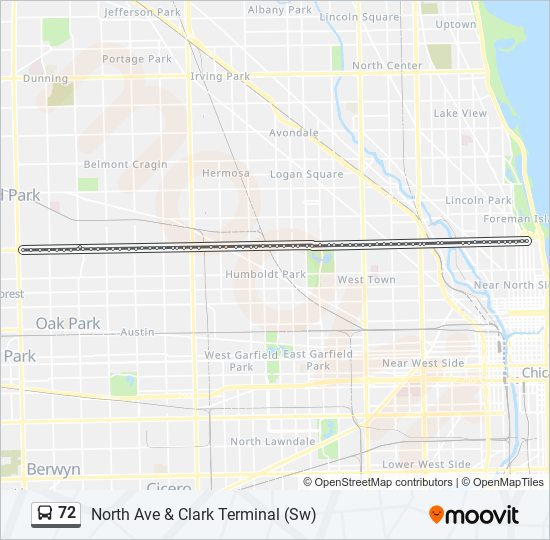 Mapa de 72 de autobús
