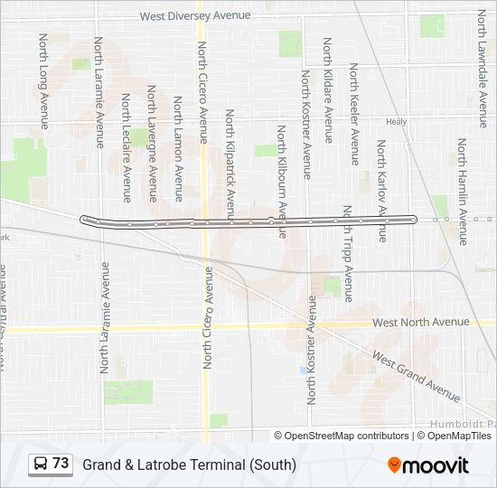 73 Bus Line Map