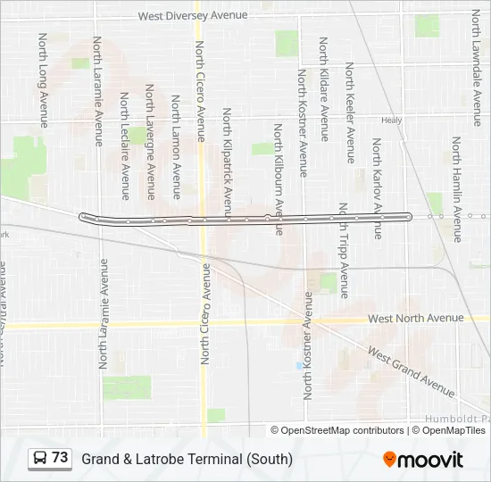 73 Bus Line Map