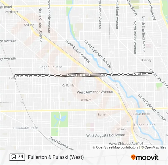 74 Bus Line Map