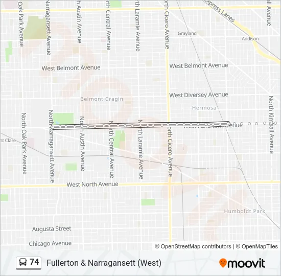 74 Bus Line Map